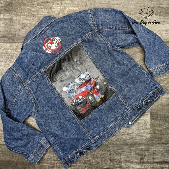 Cotler Painted Bad Ride Denim Jacket Size 7 - Picture 5 of 5